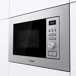 Мікрохвильова піч Gorenje вбудовувана, 20л, міх. управл., 800Вт, гриль, дисплей, інвертор, нерж - мініатюра 2