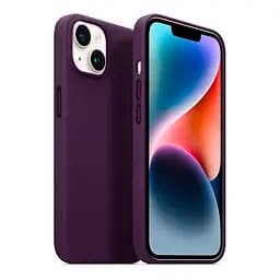 Кожаный чехол-панель для Apple iPhone 14, FAKE Leather Case, фиолетовый, искусственная кожа, премиум-класс, противоударный, защита всего корпуса, с мягкой подкладкой, поддержка MagSafe и беспроводной зарядки, ArmorStandart (ARM64392) - мініатюра 3