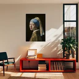 Інтер'єрна картина Дівчина з перловою сережкою, Ян Вермер, Johannes Vermeer, інтер'єрний декор, 85×60 см (id6649) - мініатюра 3