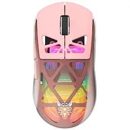 Компьютерная мышка Onikuma беспроводная игровая CW-930 Pro с подсветкой RGB и 3 режимами подключения для ПК и игр розовый