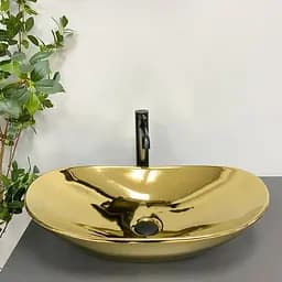 Умивальник VBI Turin gold glossy накладний VBI-011509, Золотий - мініатюра 4