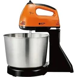 Стаціонарний міксер Bitek з металевою чашею з насадками для тіста 7 швидкостей BT-6637B 250 Вт Помаранчевий