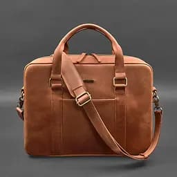 Шкіряна сумка для ноутбука та документів світло-коричнева Crazy Horse - мініатюра 5