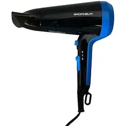 Фен для сушіння волосся Grunhelm GHD-580 потужний компактний 2 режими 2100 Вт чорно-синій