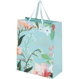 Пакет подарунковий Large Flowers 760301ML Блакитно-помаранчевий