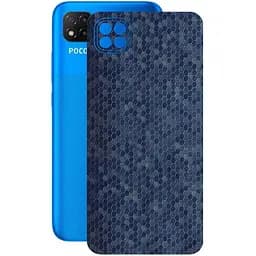 Защитная пленка StatusSKIN для Xiaomi Poco C3 Корпус Винил Соты синие