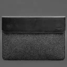 Чохол-конверт BlankNote із клапаном шкіра+фетр для MacBook 15" Чорний Crazy Horse - мініатюра 5