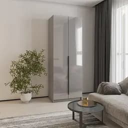 Шафа 2-дверна MebelStar Оскар Gloss BL-B, комплект полиць 80x52x220 см Сіра мишка/Сірий (MBS-5127)