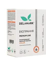 Концентрований безфосфатний пральний порошок Delamark Premium Line Color з ефектом кондиціонера 1 кг (4820152330970)
