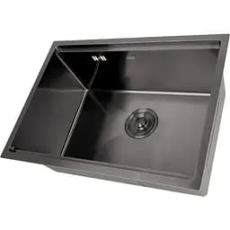 Комплект чорної кухонної мийки та змішувача Nett з нержавіючої сталі NB-5742