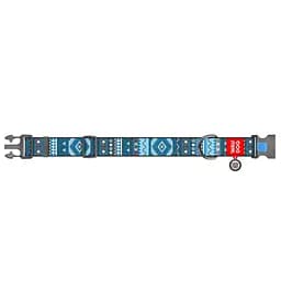 Нашийник для собак Waudog Nylon з QR паспортом, Етно синій, пластиковий фастекс, XXL, 46-70х3,5 см - мініатюра 2