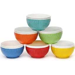 Набір BonaDi 6 кольорових мисок В'язаний орнамент фарфор 14,4х8,8х8,6см kuh0007414