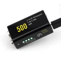 Батарейки Акумуляторні Soshine 9V 500 mAh з роз'ємом Type-C (кабель + кейс), 6F22, 2 шт