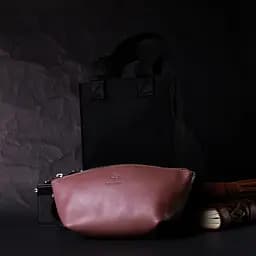 Чарівна жіноча шкіряна косметичка Grande Pelle 16793 пудровий - мініатюра 9