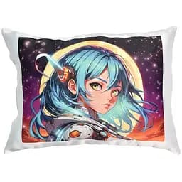 Подушка Аниме девушка в мире искусства с нанесением сублимации Strateg 60673 Черный