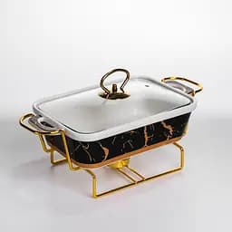 Мармит настольный Yiwu прямоугольный с подогревом 31х16х11 см на металлической подставке с крышкой мармитница для первых блюд ML438-11