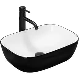 Умивальник Rea Belinda white black накладний REA-U6332, Чорний