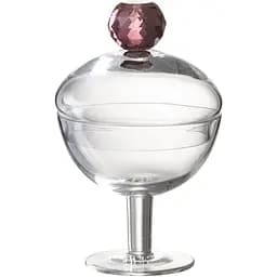 Цукерниця J-Line з рожевим каменем 14 см (48467)