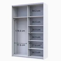 Шафа-купе Doros G-Caiser 1 ДСП/1 дзеркало 160х60х240 см Дуб Евок/Білий (42005071) - мініатюра 2