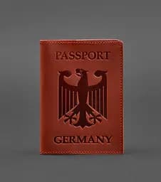 Кожаная обложка для паспорта с гербом Германии коралл Crazy Horse