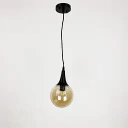 Підвісний світильник GOLF з янтарним плафоном Line.F 11192/1 BK+AM