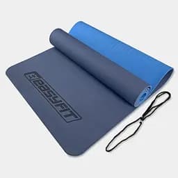Коврик для йоги и фитнеса TPE+TC 6 мм двухслойный синий-голубой EasyFit fit0025075