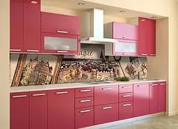 Кухонний фартух Прага для кухні наклейка ПВХ Вінтаж Старовинне місто Коричневе 60х250 см Happy Pocket Z180439 - мініатюра 3