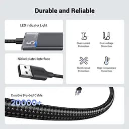 Хаб USB 3.0 -> 4хUSB-A 3.2 Gen1 10Gbps Black CM219 Ugreen - мініатюра 5
