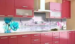 Кухонний фартух Замок біля річки вінілова наклейка для кухні ПВХ квіти Архітектура Сірий Happy Pocket Z181398 - мініатюра 2