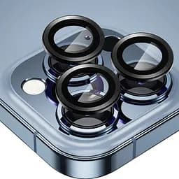 Захисне скло Metal Classic на камеру (у упак.) для Apple iPhone 14 Pro (6.1) / 14 Pro Max (6.7) Чорний / Midnight - мініатюра 3
