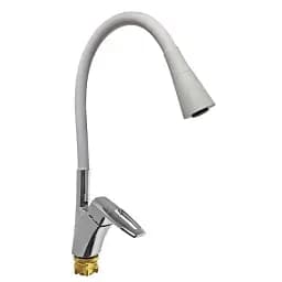 Змішувач для кухні одноважільний Zegor NOF4-F033GY гнучкий гусак Сірий 30412