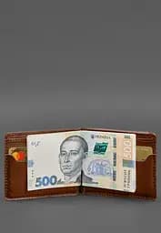 Шкіряне портмоне 13.0 затискач світло-коричневий краст - мініатюра 6