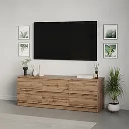 Тумба під телевізор MebelStar Нео 6Ш 150x43x53 см Дуб тахо (MBS-1287)