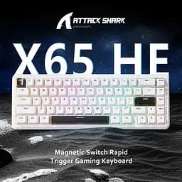Ігрова дротова магнітна клавіатура Attack Shark X65 HE / Magnetic Switch / 8К / RGB / 65% / White - мініатюра 2