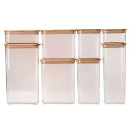 Набір ємностей для сипучих продуктів Yiwu HP-1303 8 предметів з бамбуковими кришками 