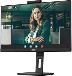 Монітор TFT 27" AOC Q27P3QW, QHD, IPS, 75Hz, 2xHDMI, DP, USB-hub, webcam, HAS, Pivot, колонки, чорний (Q27P3QW) - мініатюра 8
