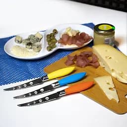 Ніж для сиру з пластиковою ручкою L 21.5 см лезо 11 см, Kitchen Master Жовтий 86120 - мініатюра 3