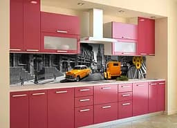 Кухонний фартух Жовтий Кеб для кухні наклейка ПВХ Сірий Лондон 60х200 см Happy Pocket Z180452 - мініатюра 3