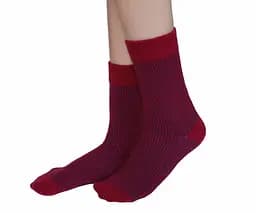 Высокие носки в полоску бесшовные 100% ORGANIC cotton JILL ANTONY малиновые 38-40