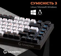 Клавиатура игровая механическая GamePro MK-160 Red Swich Hot-Swap RGB Black-White - мініатюра 13
