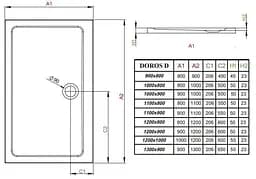 Душовий піддон Radaway Doros Plus D 100x90 SDRPD1090-01 - мініатюра 3