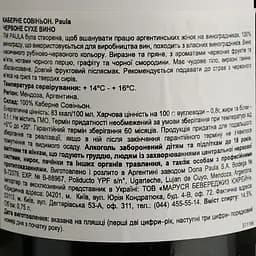 Вино Paula Cabernet Sauvignon, червоне, сухе, 11-14,5%, 0,75 л - мініатюра 4