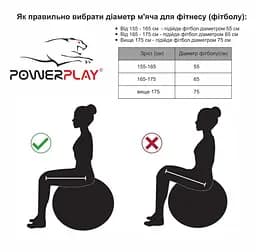 М'яч для фітнесу PowerPlay 65 см fit0008746 - мініатюра 6