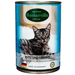 Влажный корм для кошек Baskerville Индейка и рыба 400 г