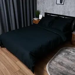Комплект постельного белья Moon&Star Satin Premium Black Velvet Евро 200х220 см наволочки 2х40х60 см