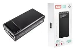Зовнішній акумулятор Power bank XO PR124 40000 mAh із швидкою зарядкою та ліхтариком чорний - мініатюра 4