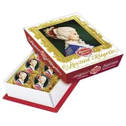 Цукерки шоколадні Reber Mozart Kugeln Констанція з фісташковим марципаном, мигдалем і фундуком 120 г