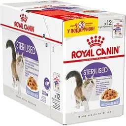 Набір вологий корм  для дорослих стерилізованих кішок Royal Canin Sterilised Sauce шматочки в соусі 1.02 кг (12 шт. х 85 г)
