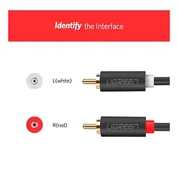 Кабель мультимедійний 2xRCA M to 2xRCA M 3.0m AV104 black Ugreen (10519) - мініатюра 9