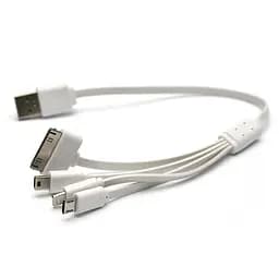 Кабель PowerPlant универсальный USB 2.0 AM – Xiaomini, Xiaomicro, Lightning, I-Pod, 0.3м